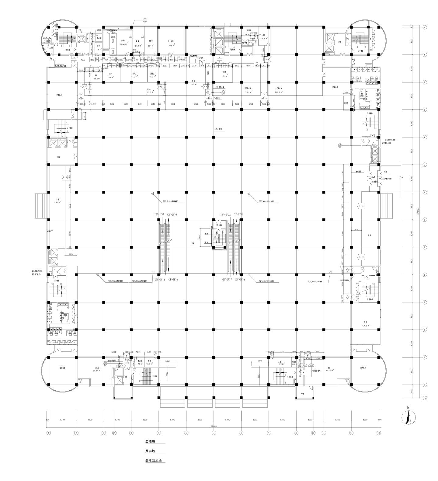 藏式宾馆建施-一层平面布置CAD图