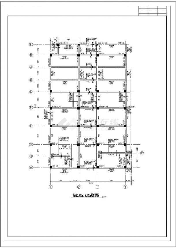 小学全套教学楼cad结构设计施工图-图二
