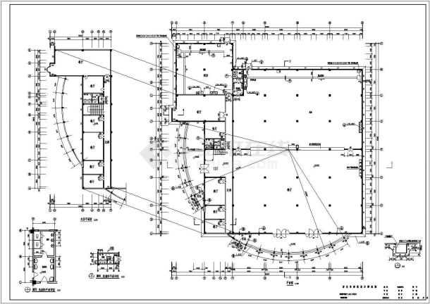 某地大型餐厅建筑设计施工图（共4张）-图二