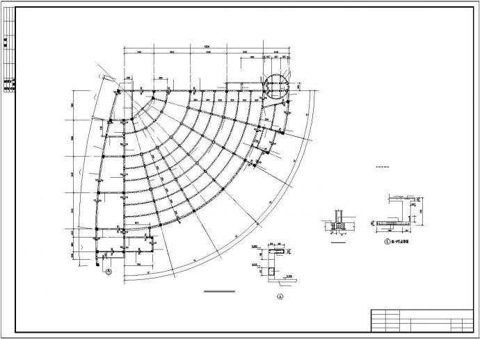 某框架中学报告厅结构CAD平面布置参考图_图1