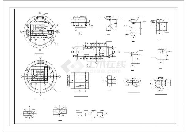水泥厂熟料库结构CAD施工图纸-图二