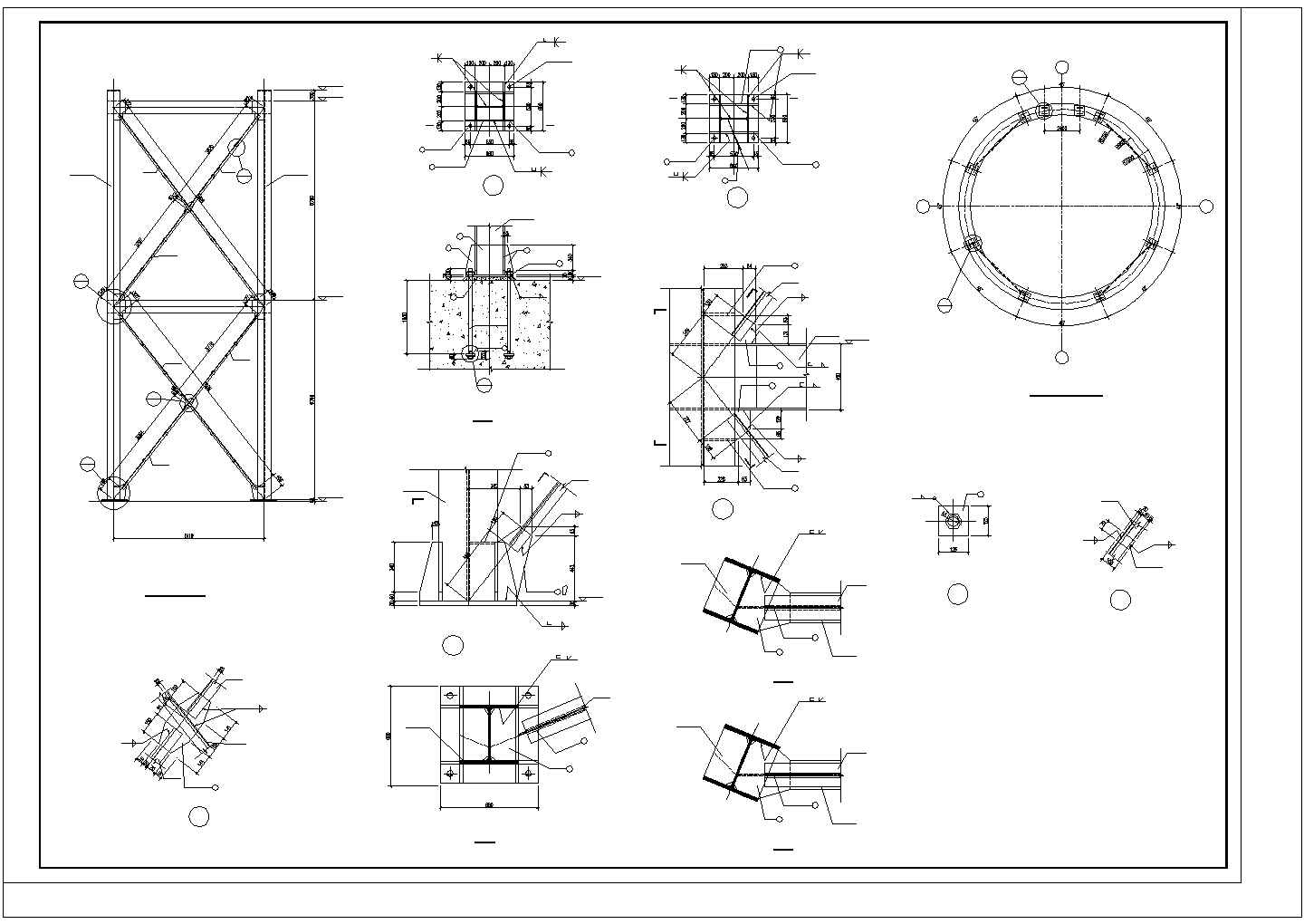 水泥厂熟料库结构CAD施工图纸