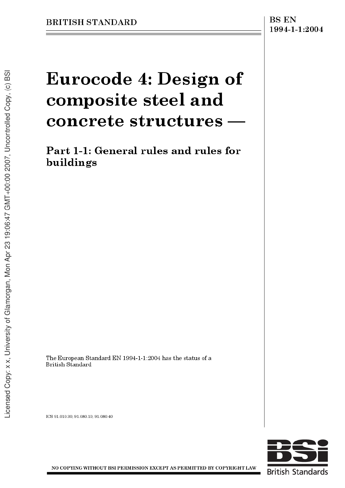 全套欧洲结构设计规范 EN 1994-1-1-图一