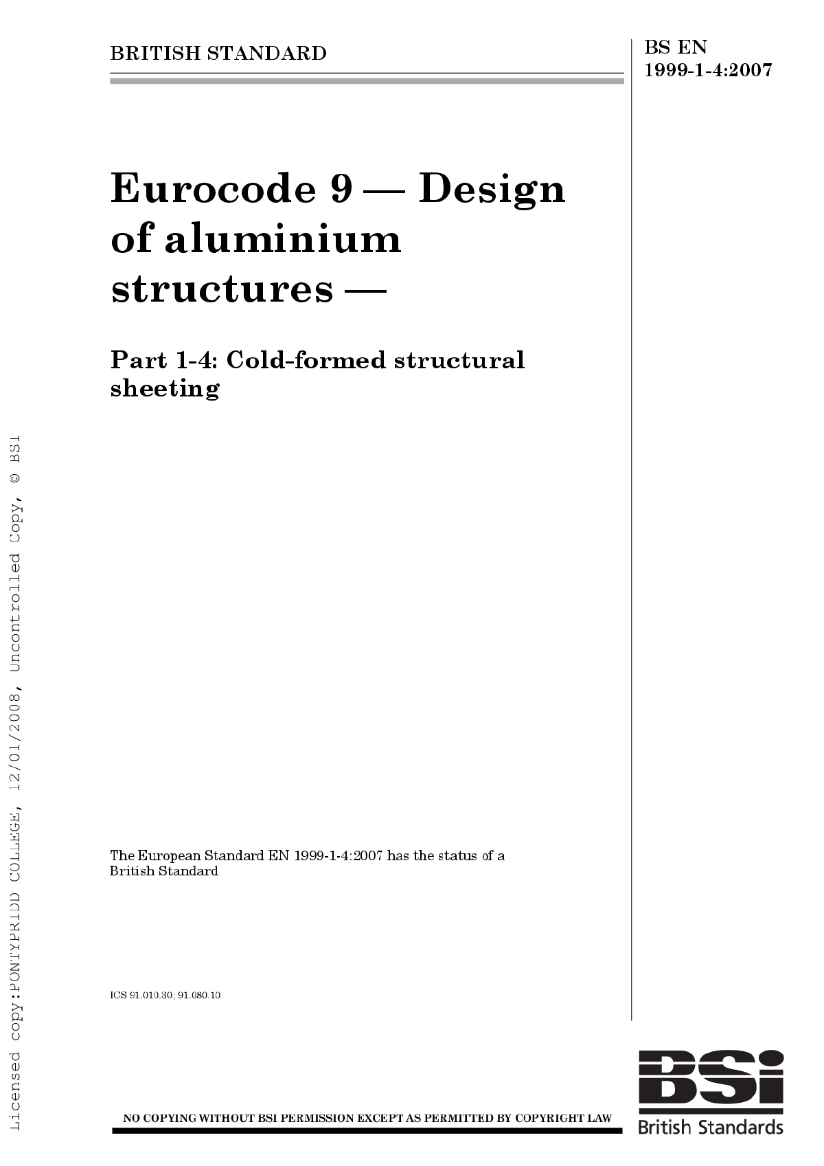全套欧洲结构设计规范 EN 1999-1-4-图一