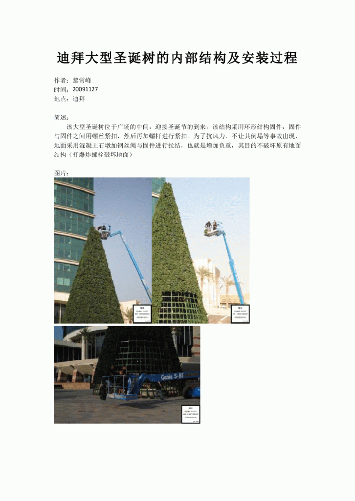 迪拜大型圣诞树的内部结构及安装过程作者黎常峰-图一