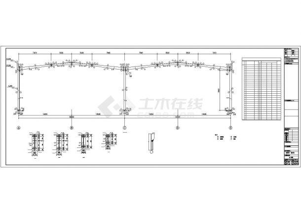 钢承板两层门式钢架厂房结构施工图-图二