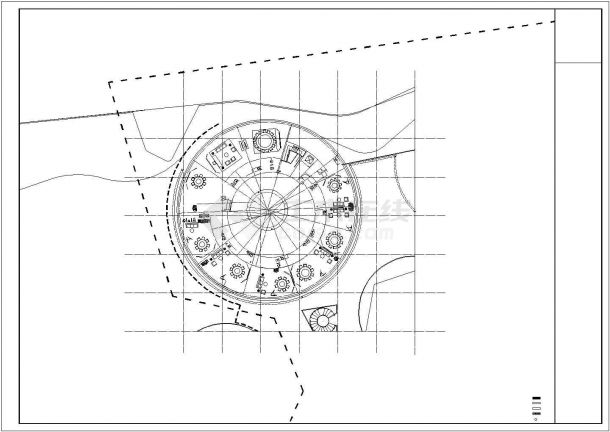 楼顶半圆钢结构采光顶CAD平面布置参考图-图二
