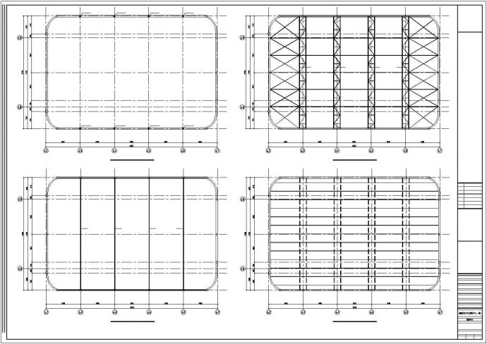 溜冰场屋盖28m跨度管桁架结构施工图_图1