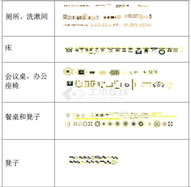 各种室内模型立面图、平面图、模型图块-图一