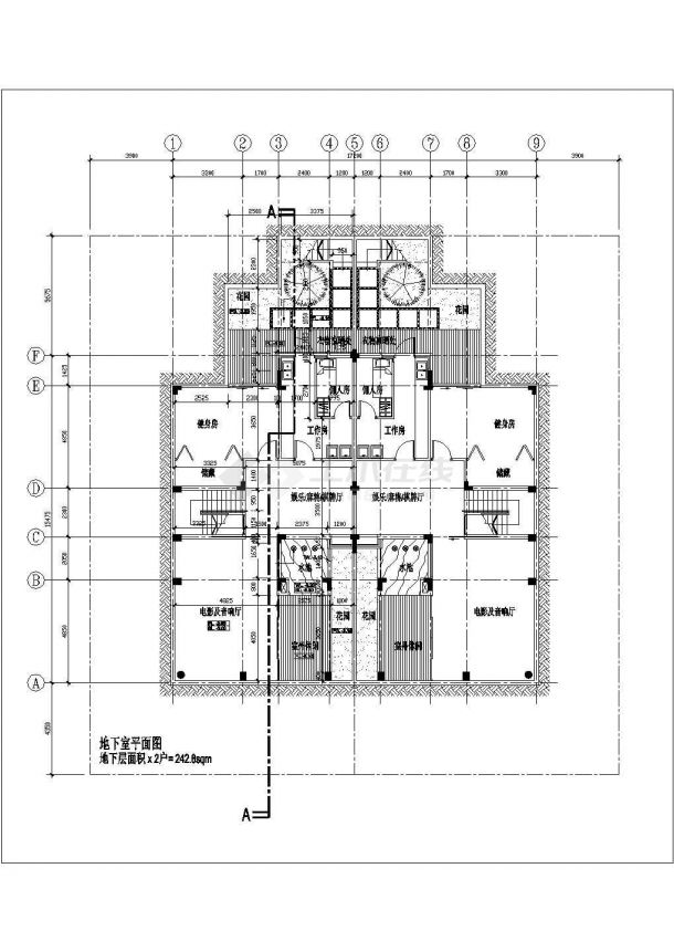 某区双拼别墅豪华建筑设计全套参考CAD详图-图一