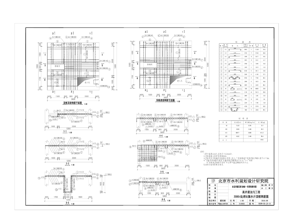 2000t处理站集水井顶板钢筋图-Model