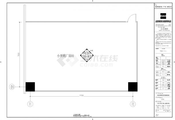 某一层小开间厂房办公区CAD施工图-图一