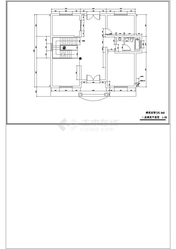 某农村小别墅全套建筑设计图纸-图一