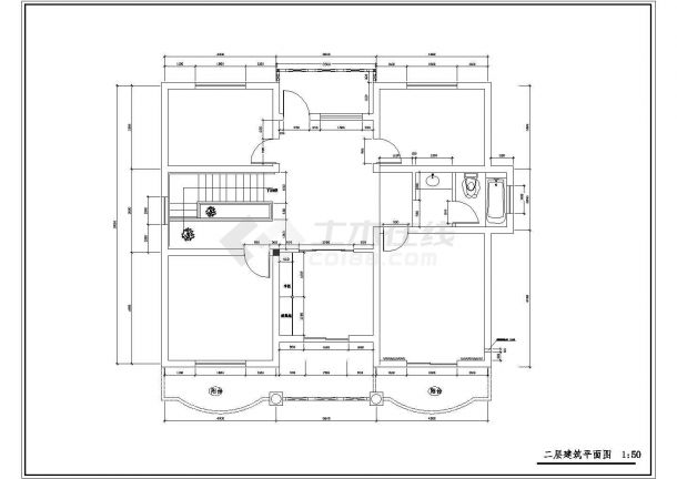 某农村小别墅全套建筑设计图纸-图二