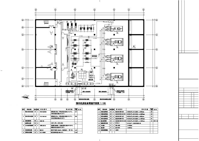 某空调动力机房施工设计CAD参考图_图1