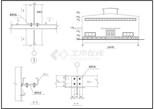 某1层钢结构厂房建筑设计施工图（共5张）-图一