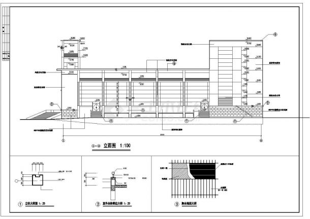 某省级五层歌剧院建筑cad设计图-图二