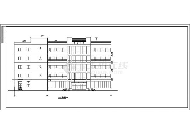 某五层厂区内办公楼建筑设计施工图-图二