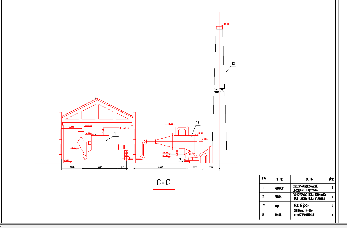 某地某厂锅炉房工艺课程设计CAD图纸