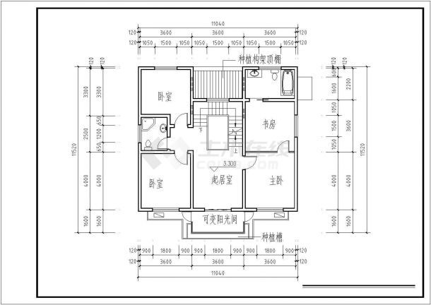 221.8平方米别墅建筑设计图纸-图二