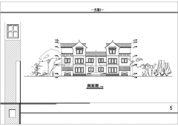 川南市某大型民居住宅楼设计方案CAD布置图-图二