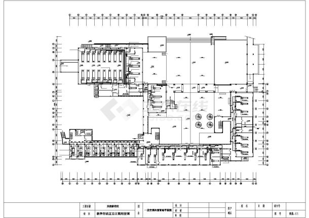 某行政楼空调平立剖面CAD布置图-图二