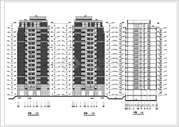 某地紫桂苑4号楼建筑施工图（共4张）-图二