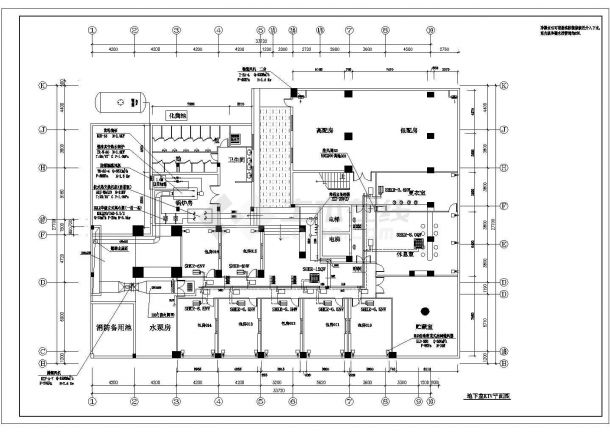 某宾馆水环热泵空调CAD系统图-图一