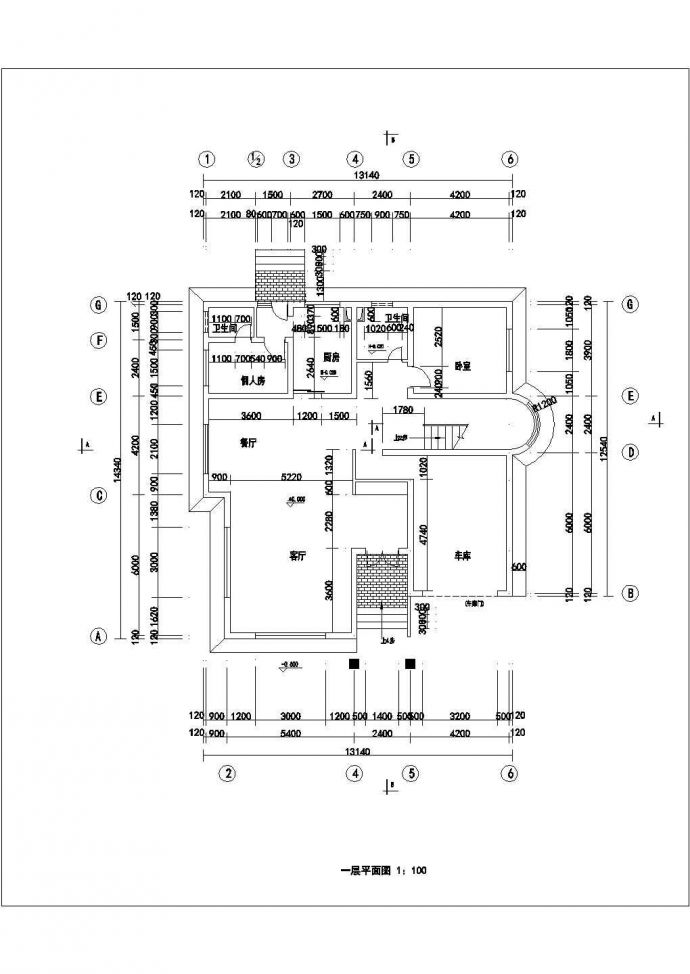某地独栋别墅建筑设计施工图（全套）_图1