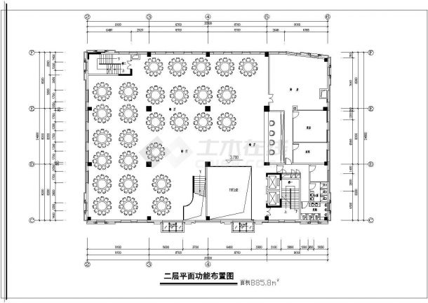 【广州】某商务酒店建筑平面图设计-图二