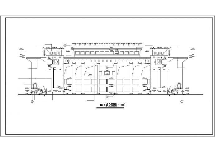 某大学礼堂建筑设计CAD示意图_图1