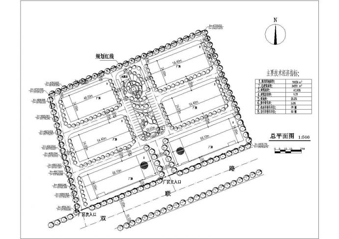 某工业厂区规划设计cad总平面图_图1
