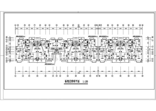 长沙市某六层小区住宅楼电气施工CAD布置图-图一