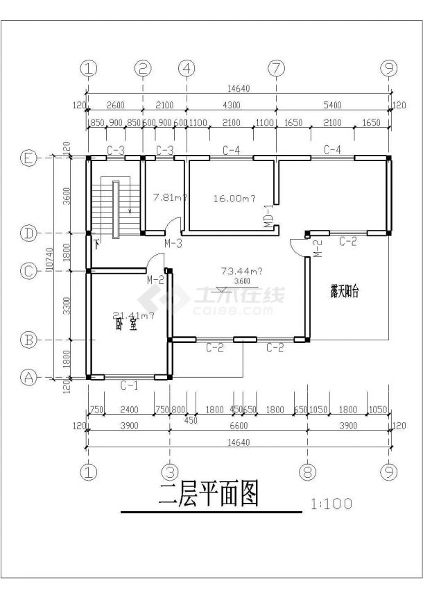 某单体欧式别墅建筑设计施工图-图二