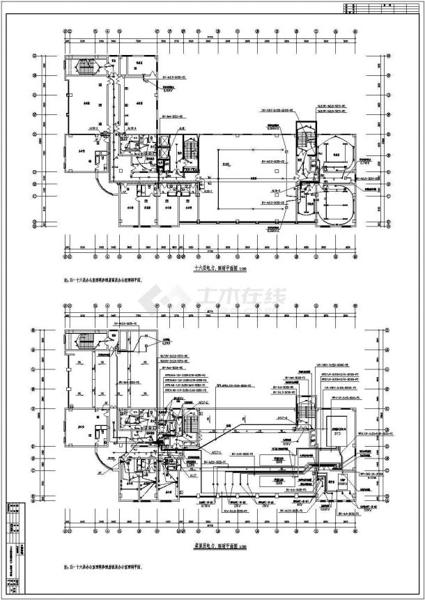 十六层商业和办公综合楼全套电气施工图纸-图二