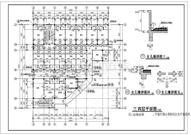 某地甲级卫院整套建筑CAD布置图-图二