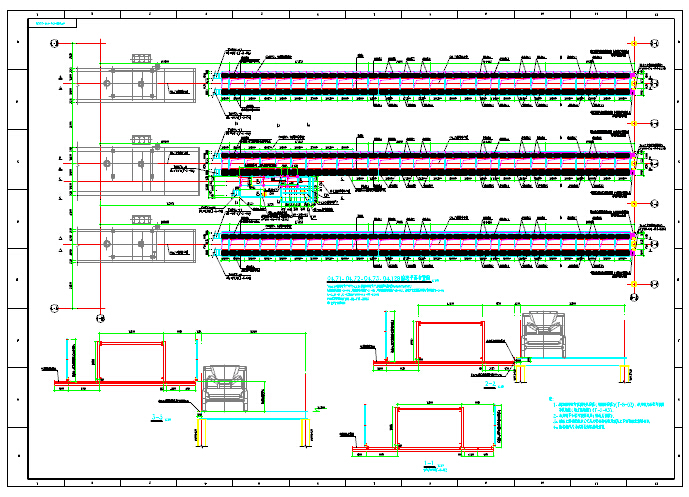 某项目输送桁架结构CAD布置图_图1
