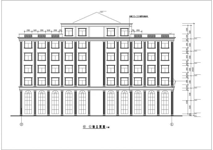 【深圳】某地欧式办公楼建筑设计图纸_图1