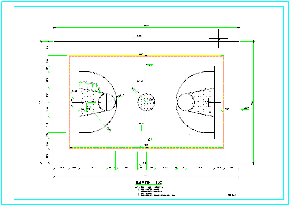 室外塑胶篮球场结构施工图