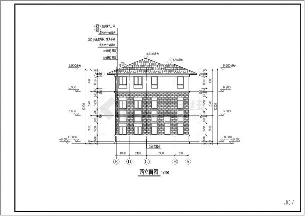 一自治区框架小型别墅建筑CAD详图-图一