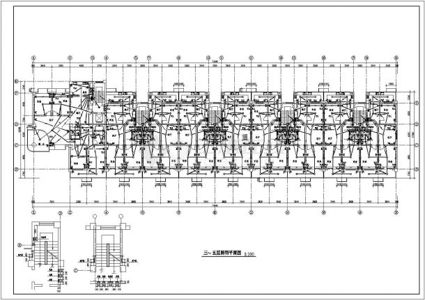 底商6层板式住宅楼建筑电气CAD规划参考平面图-图二