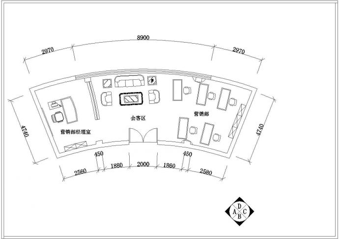 【淮安】某金城商务办公大楼装修设计施工图纸_图1