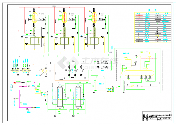 北京大型住宅小区锅炉房工艺设计全套施工图CAD图纸-图一