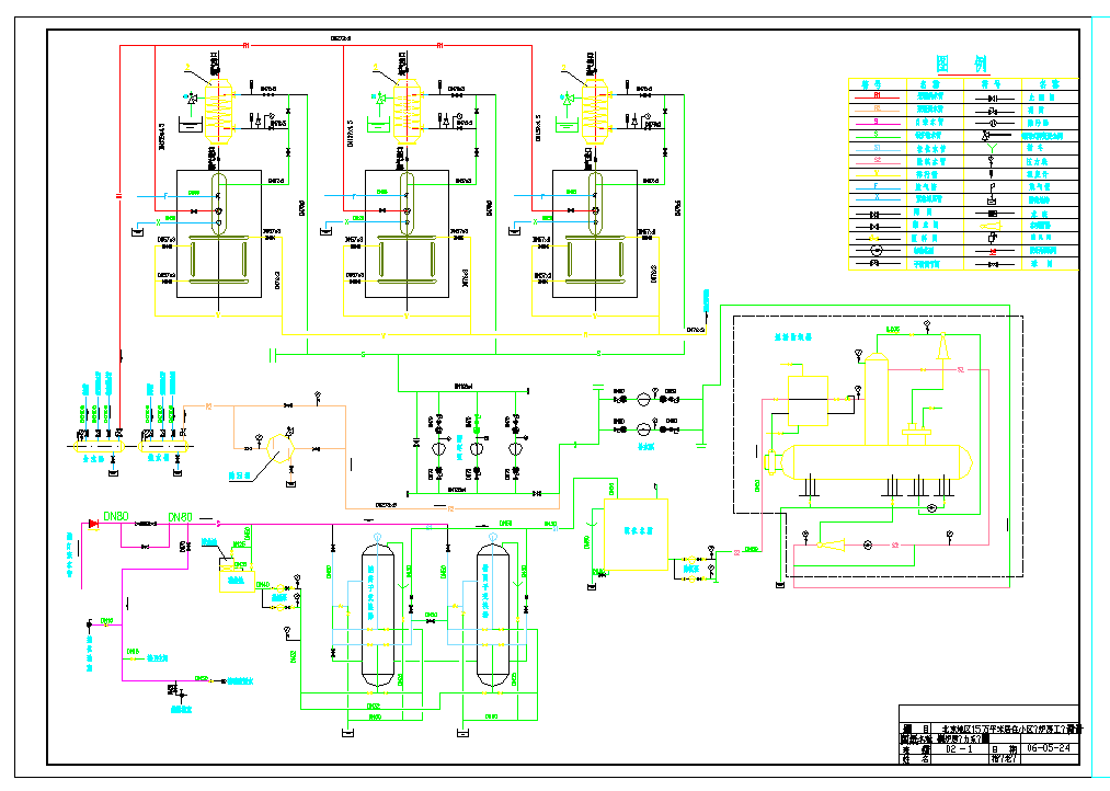 北京大型住宅小区锅炉房工艺设计全套施工图CAD图纸