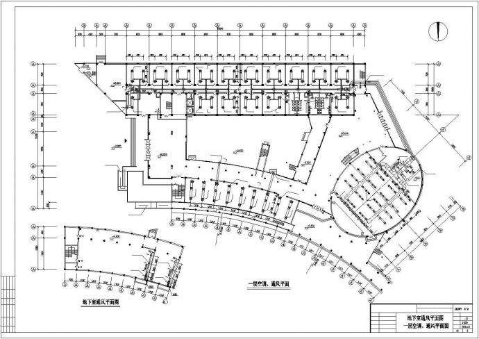 某单位科研楼暖通设计施工CAD布置图_图1