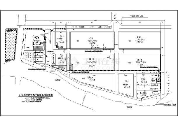 某地区一套厂区路灯cad施工图（共3张）-图二