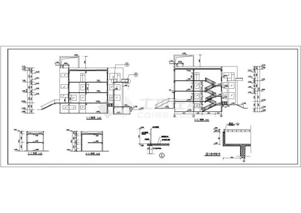 青少年活动中心建筑设计全套CAD施工图-图二