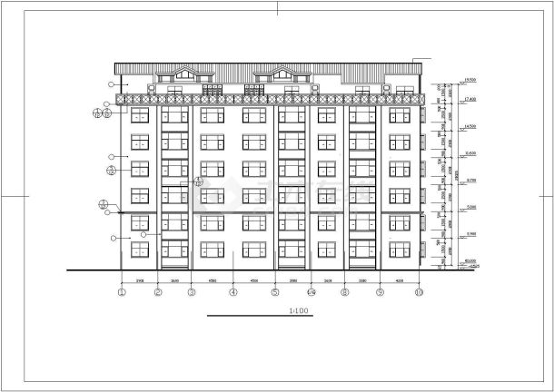 某小区带跃层住宅楼建筑设计图-图一