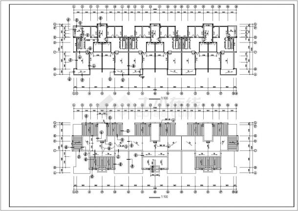 单身公寓楼建筑规划施工CAD布置图-图二