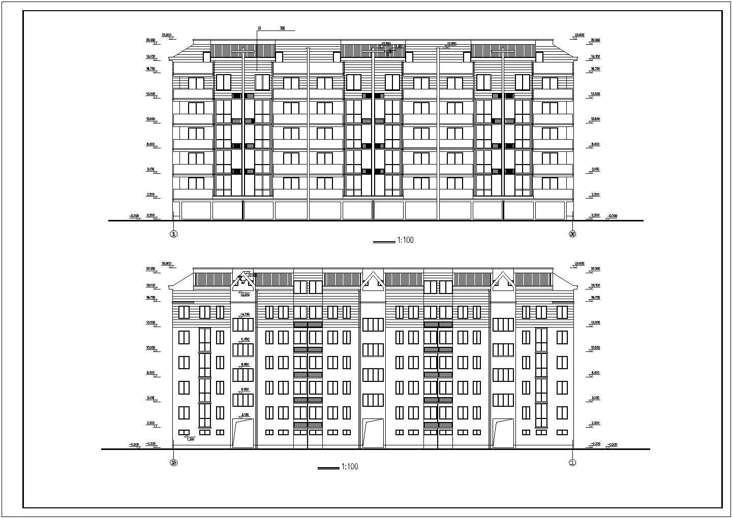 单身公寓楼建筑规划施工CAD布置图